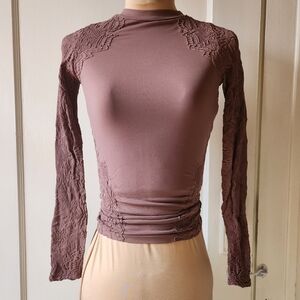 Free People Mauve Purple Lace Layering Top